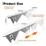 Stove Gap Covers Stainless Steel, 2 Pack Stove Gap Filler Easy Retractable Length 13.8 to 27.5, Width 0.79 ALMCALS Range Trim Kit, Heat Resistant Guard Between Stove Top & Counter