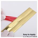 Trimold Multifunctional Wall Molding Trim & Corner Guards & Caulk Strip, Apply in Table Edge Door Frame Baseboard for Protection and Decoration, Shiny Gold, 16.4ft x 1.6in
