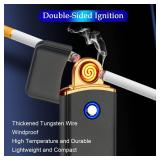 Electronic Lighter, Smart USB Rechargeable Lighter, Cool Electric Lighter Portable Dual Sided Ignition Windproof Flameless Lighter Lightweight Plasma Lighter for Indoor Outdoor(Red)