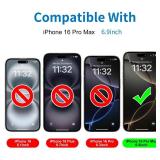 Mothca 1 Pack Matte Glass Screen Protector for iPhone 16 Pro Max[6.9 inch] + 2 Pack Camera Lens Protector, Anti-Glare & Anti-Fingerprint Tempered Glass (Not Privacy Film) Bubble Free, Smooth as Silk