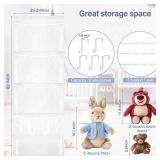 Woodoulogy Hanging Stuffed Animal Storage, Over Door Large Plush Toy Organizer with Metal Hook, Baby Accessory Holder Idea for Nursery, Doll & Bear Mesh Hammock Bag for Girl Boy Kid Room