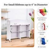Krafetto Stackable Small Roll Ribbon Storage Organizer Rack, Wall-Mountable Ribbon Holder Rack for Craft Room, Desktop Ribbon Spool Holder for Ribbons up to 4 in Diameter