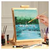 VISWIN Heavy-Duty Table Top Easel for Painting, Adjustable Beech Wood Tabletop Easel, Hold Canvas up to 23, Portable Art Desktop Easel Stand for Adults, Artists, Beginners Natural