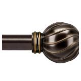 Bronze Curtain Rods for Windows 48 to 84 Inches Adjustable Length Heavy Duty 7/8 Diameter Brown Window Curtain Rod with Decorative Finials for Outdoor Farmhouse Bedroom Kitchen Living Room