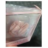 Glamnetic Press On Nails - Exposed | Medium Coffin Fake Nails with Nude Opaque Neutral, Salon Quality