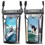 Ounic Large Waterproof Phone Pouch, Floating Waterproof Pouch for iPhone 16 15 14 13 12 Pro Max Galaxy S25 S24 S23, Adjustable Lanyard, IPX8 Waterproof Bag for Beach Cruise Swimming Rafting Boating