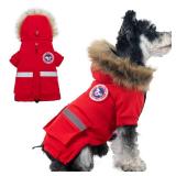 PINA Small Dog Coats - Waterproof & Windproof Dog Jacket, Winter Coat with Flannel Lining & Faux Fur Hood