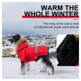 PINA Small Dog Coats - Waterproof & Windproof Dog Jacket, Winter Coat with Flannel Lining & Faux Fur Hood