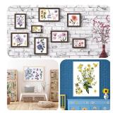 BBTO 12 Sheets Rub on Transfers for Crafts and Furniture Rub on Transfer Stickers Decals for Wood DIY Paper Home Decor, 5.5 x 5.7 Inch(Fresh Flowers)