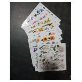 BBTO 12 Sheets Rub on Transfers for Crafts and Furniture Rub on Transfer Stickers Decals for Wood DIY Paper Home Decor, 5.5 x 5.7 Inch(Fresh Flowers)