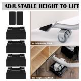Furniture Lifter Tool, Appliance Furniture Metal Lifters for Heavy Furniture Movers Sliders Wheels Easily Safe to Move Sofa Refrigerator Washing Machine (1 Lifter Tool 4 Raise Blocks) Grey