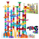 JOYIN 137Pcs Glowing Marble Run - Construction Building Blocks Toys with 15 Glow in The Dark Plastic Marbles, STEM Toy Presents for Boys and Girls, Birthday Gifts, Easter Basket Stuffers