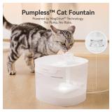 Cheerble Pumpless Cat Water Fountain, 2L/67oz Automatic Pet Fountain, Elfin E1 Lite Cat Fountain for Drinking, MagDrive Technology, Continuous Flow Mode, BPA-Free (White, E1 Lite)
