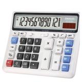 Desktop Calculator Extra Large LCD Display 12-Digit Big Number Accounting Calculator with Giant Response Button, Battery & Solar Powered, Perfect for Office Business Home Daily Use(OS-2135)