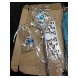 AHLPO Elsa Dress for Girls Princess Dress Up Halloween Cosplay Elsa Costume Fancy Dress Birthday Outfit with Accessories