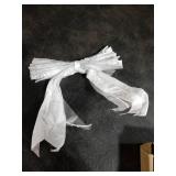 12 Pieces Christmas Tree Ribbon Bow 6.3 x 9.5 Inch Patterned Ribbon Xmas Bow for Christmas Home Decoration (Silver)