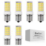BlueStars 6 Packs 5W E17 LED Bulb 8206232A Dimmable LED Light Bulbs, 6000K Cold Daylight, 40W Equivalent, 75V-130V, 400 lumens for Refrigerator Microwave and Range Hood