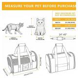 SECLATO Cat Carrier Pet Dog Carrier Airline Approved for Puppy Kitten Carriers Under 15lb, Collapsible Soft Sided TSA Approved Travel Carrier-Grey