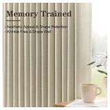 Linen Pinch Pleated Curtains 84 Inches Long for Living Room, Neutral Light Filtering Pleat Drapes Textured Thick Memory Trained Semi-Sheer Window Curtain with Hooks for Bedroom Farmhouse, 2 Panels