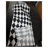 Artoid Mode Diamond Plaid Black Table Runner, Seasonal Halloween Party Kitchen Dining Table Decoration for Home Party Decor 13x60 Inch