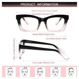 ZOECENT 6 Pack Oprah Style Reading Glasses for Women Blue Light Blocking Computer Square Readers with Spring Hinge (Mix Color, 3.50, x)