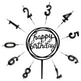 IBLESSU 10-Piece Number Birthday Candles - Glitter Cake Topper Decoration for Birthday and Wedding Parties
