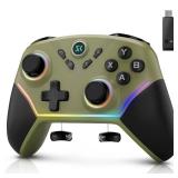 Multi-Platform Wireless Controller, PC Gaming Controller with 2.4G Adpater/Hall Joysticks/Hall Triggers/1200 mAh Battery/4 Programmable Buttons/RGB Lighting, Compatible with PC Windows 7/8.1/10/11, Sw