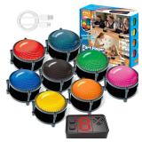 Wireless Buzzers System for Game Show, Family Feud Buzzer with Light, Show Who Buzzed First, 4 Modes, 165ft Distance, Rechargeable Answer Buzzers for Trivia Games, Classroom, Jeopardy, Quizzes Party