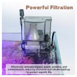 AQQA Aquarium Protein Skimmer for Saltwater Fish Tank Nano Surface Skimmer Filter Pump 79GPH Ultra Quiet for 50-80 Gallon Tank