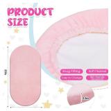 Fanfanwin 2 Pack Flannel Baby Bassinet Sheets 33 x 16 Inches Pink and White Soft Christmas Flannel Crib Sheets, Fit for Oval Bassinet Cover