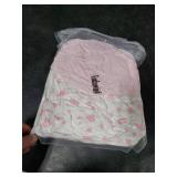 Fanfanwin 2 Pack Flannel Baby Bassinet Sheets 33 x 16 Inches Pink and White Soft Christmas Flannel Crib Sheets, Fit for Oval Bassinet Cover