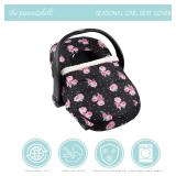 The Peanutshell Car Seat Cover - Protective Covers for Baby Girl, Easy to Clean Accessories, Weather-Resistant Infant Winter Car Seat for Baby Carseat - Floral Rose