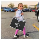 MENZOKE Kids Travel Tray for Toddler Car Seat, Toddler Gift for Boy Activities with Dry Erase Board & iPad Holder Stand, Road Trip Essentials Accessories Lap Tray for Boy as Birthday Gift, Black