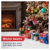 PREXTEX Artificial Snow Roll - Large Fluff for Christmas Village Displays, 94x31 Tabletop Decor, and Winter Wonderland Party Scenes - Thick White Blanket for Holiday Backdrops and Festive Decoration