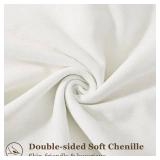 decorUhome Spring Couch Throw Pillow Covers 12x20 Set of 2, Decorative Soft Velvet Modern Cozy Chenille Lumbar Pillow Cases with Elegant Design for Sofa Bed Living Room Home Decor, Cream White