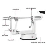 Apple Peeler Corer, Long lasting Chrome Cast Magnesium Alloy Apple Peeler Slicer Corer with Stainless Steel Blades and Powerful Suction Base for Apples and Potato(White)