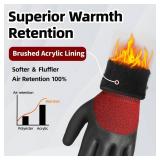 Schwer 3 Pairs Winter Work Gloves with 3/4 Double-Dipped Coating, Thermal Insulated Gloves with Grip & Abrasion Resistance, ANSI A2 Cut Resistant Warm Glove for Cold Weather, Snow, S, CR3313