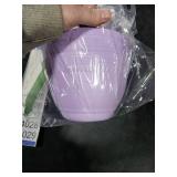 Checrxy Macrame Plant Hanger with Pot, 3 Set Hanging Planters for Indoor Plants, Handmade Cotton Rope Boho Home Decor, Idea Gift for Anyone, Includes Plant Holders, Pots, Plates and Hooks (Purple)