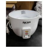 AROMA Rice Cooker, 3-Cup (Uncooked) / 6-Cup (Cooked), Small Rice Cooker, Oatmeal Cooker, Soup Maker, Auto Keep Warm, 1.5 Qt, White, ARC-363NG