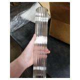 fansimone 18.9 Solid Brass Wall Sconce with Ribbed Groove Glass Tube - Gold Wall lamp Includes Bulbs - Modern Brushed Copper Wall Sconces for Bathroom, Living Room, Hallway, Staircase, Mirror