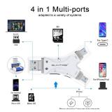 SD Card Reader for iPhone/ipad/Android/Mac/Computer/Camera,4 in1 Micro SD Card Reader Trail Camera Viewer, Portable Memory Card Reader SD Card Adapter for SD and TF Cards(White)