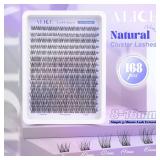 Natural Lash Clusters Wispy Cluster Eyelash Extensions 168pcs Individual Lashes 8-16mm C-Curly DIY Lash Extension Natural Look Soft Thin Band Cluster Lashes by ALICE