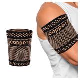 CUAPVPA Bicep Compression Sleeve 1 Pair,Bicep Tendonitis Brace Triceps Pain Upper Arm Support (GOLD, XX-Large)