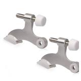 KOVOSCH 2 Pack Hinge Pin Door Stopper Brushed Satin Nickel - Adjustable Heavy Duty Hinge Pin Door Stop with White Rubber Bumper Tips