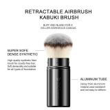 DUcare Retractable Airbrush Kabuki Brush for All Face Makeup & Foundation for Liquid, Cream and Powder Face Makeup With Aluminum Handle
