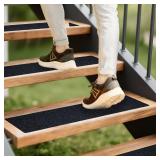 LifeGrip Anti Slip Traction Treads (10-Pack), 4 inch X 30 inch, Best Grip Tape Grit Non Slip, Outdoor Non Skid Tape, High Traction Friction Abrasive Adhesive for Stairs Step, Black (4 X 30 X 10P)