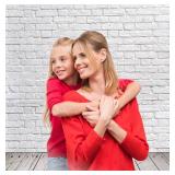 Dudaacvt 5x7FT White Brick Wall with Wooden Floor Photography Backdrop - Kids & Adults Birthday Portrait Banner