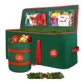 Christmas Tree Storage Bag 7.5Ft Tree Storage containers Bags 2 Piece Set with Small Storage Bag for Xmas Decorations (Red)