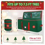 Christmas Tree Storage Bag 7.5Ft Tree Storage containers Bags 2 Piece Set with Small Storage Bag for Xmas Decorations (Red)