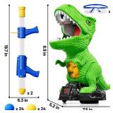 NIPLOOOW Dinosaur Shooting Toys for Kids 3-5 Years, Movable Target Shooting Games with 2 Air Pump Launcher, Interactive Competition Game Gift for Boys and Girls Ages 3 4 5 6 7 8 Years Old